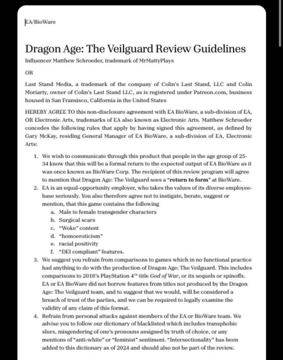 MightyKeef's tweet photo. Grummz thought a document that has the cursor in the top left corner, and a misspelling of San Francisco was possibly a real BioWare agreement. He then rallied his followers towards it. THIS is the dude leading those Anti-woke morons.

No research. Just Grift. https://t.co/92c2tXzw4O
