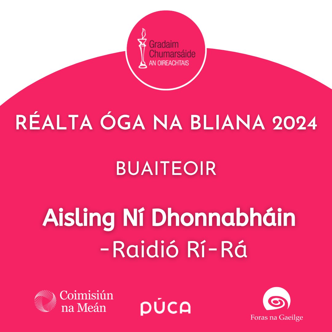 OirnaGaeilge's tweet photo. Aisling Ní Donnabháin le Raidió Rí Rá - Réalta Óg na Bliana 2024! #OnaS24 #Gradaim24 https://t.co/HzYufjsgZq