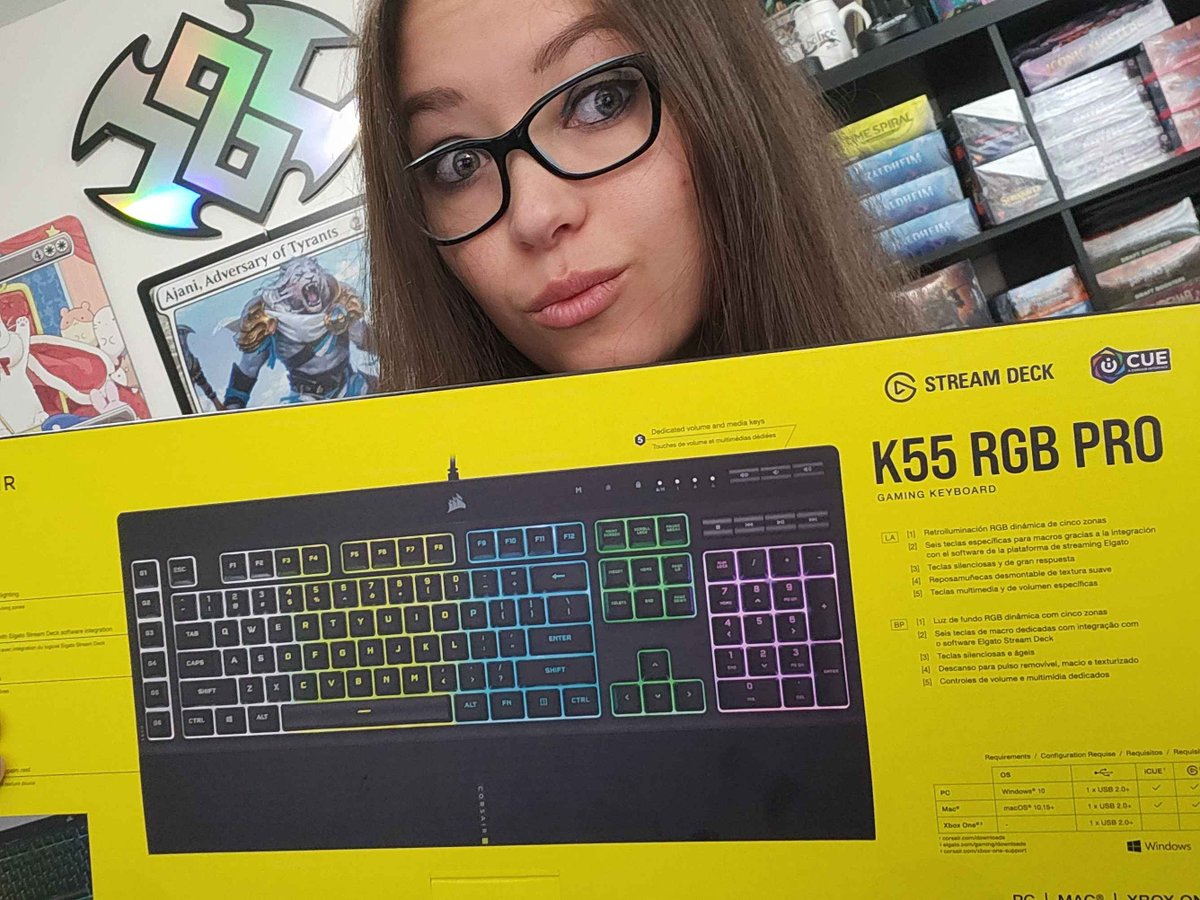 Stream upgrade!🥳
I got the @Corsair K55 RGB PRO that comes with programable Stream keys! I can never have enough Stream Deck keys! 

Special Thanks to @Elgato and the #elgatopartner program for always keeping our stream up to date with all the best equipment!