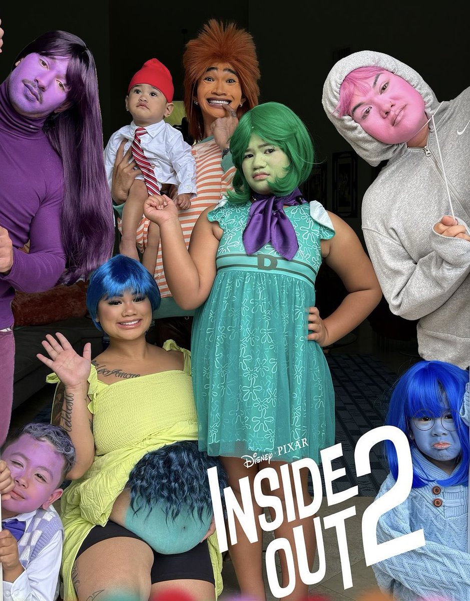 PopCrave's tweet image. Bretman Rock and his family as ‘Inside Out 2’ characters for Halloween.