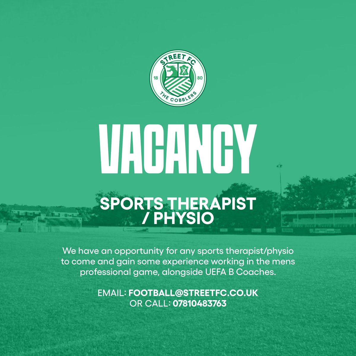 fcstreet's tweet image. ‼️ Opportunity ‼️ An exciting opportunity for a Sports Therapist/physiotherapist to join our Mens 1st team, working alongside the 1st team manager. A perfect role for someone looking to gain experience within the football industry at semi- professional level.