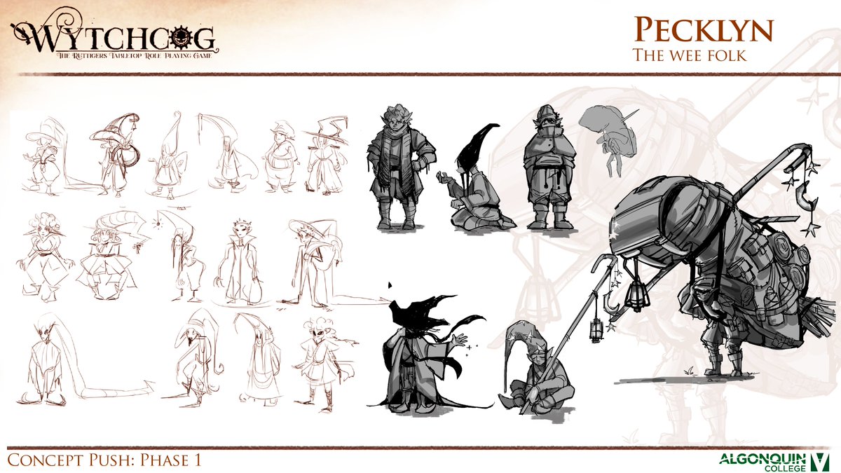 MikeKentDraws's tweet photo. The 2024 Vis-Dev team at Algonquin College have completed their first client presentations. Rough sketches and ideations. You can take peak at just a sample of the concepts presented to our client @WhittersRichard  and his TTRPG #Wytchcog https://t.co/MwGdmZ6Seb