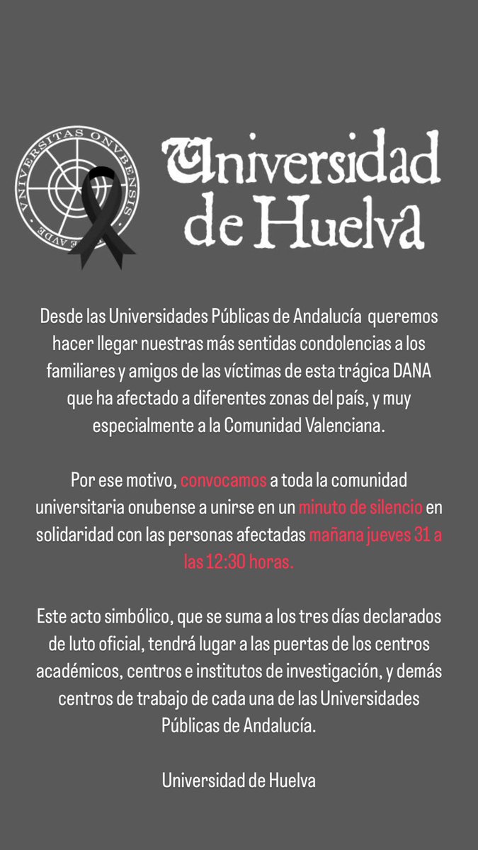 ‼️ COMUNICADO CONJUNTO UNIVERSIDADES PÚBLICAS DE ANDALUCÍA |