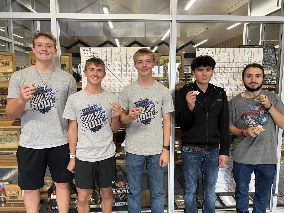 MsBernbeck's tweet photo. Ness City Scholars Bowl is off to a great start. Varsity took first at our home meet. JV tied for 3rd but lost the tie breaker. Ready for more. @NessCityEagles https://t.co/Qf4gkfmcGM