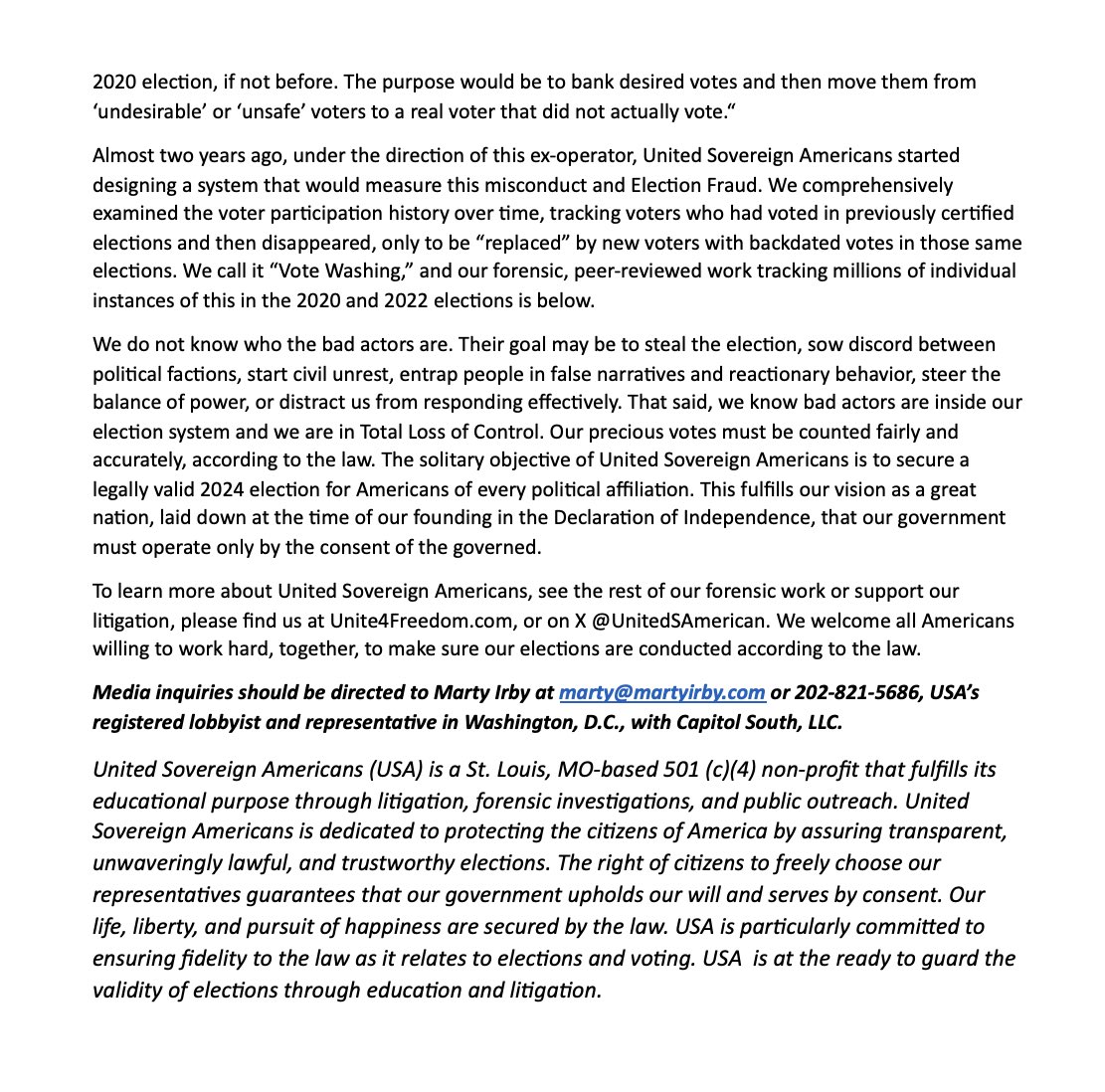 #BREAKING: Evidence <a href="/realDonaldTrump/">Donald J. Trump</a> in Danger of Losing Michigan &amp; other Swing States Due to Active Election Manipulation of the vote. Check out the release from <a href="/unite4freedom/"></a> we represent on Capitol Hill. #Trump2024 🇺🇸 

Click here for data: tinyurl.com/2asmx3dk.