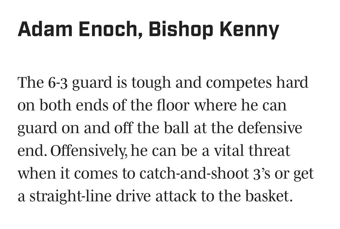Adam Enoch (@adamenoch3) on Twitter photo Thank you to <a href="/RossVDG14/">Ross Van De Griek</a> for the write up and recognition going into this season.
<a href="/jerry_buckley/">Jerry Buckley</a> <a href="/BKHS_BBB/">Bishop Kenny Boys Basketball</a> Thank you to <a href="/RossVDG14/">Ross Van De Griek</a> for the write up and recognition going into this season.
<a href="/jerry_buckley/">Jerry Buckley</a> <a href="/BKHS_BBB/">Bishop Kenny Boys Basketball</a>