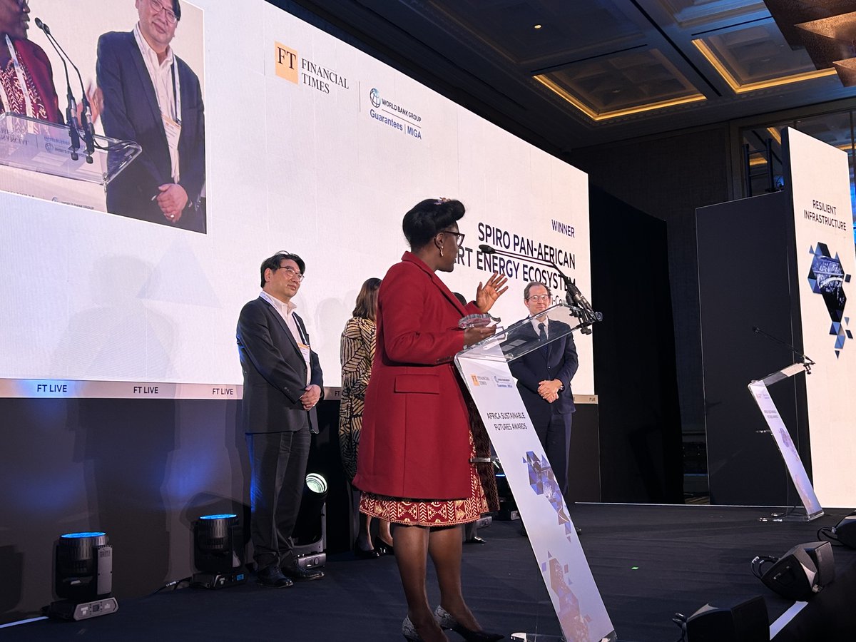 MIGA's tweet photo. Congratulations to Spiro (@SPIROEVs) for winning the Resilient #Infrastructure category at the Africa Sustainable Futures Awards! 🎉 Recognized for advancing electric mobility with over 9M battery swaps across #Africa.
LIVE: https://t.co/6PX0pnBk0u
#ASFAwards @ftlive #AfricaSFAwards