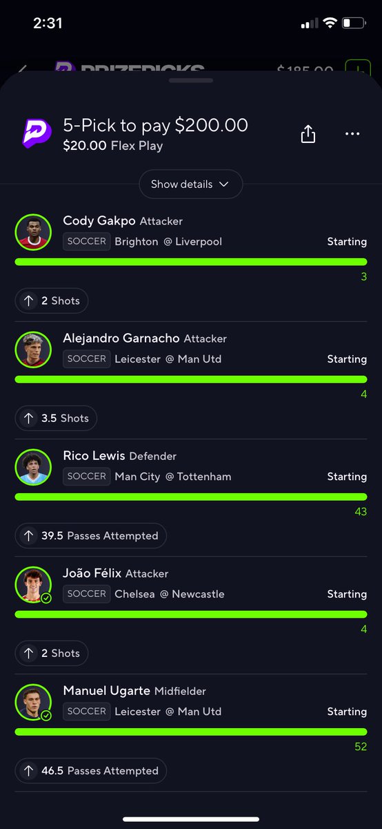___hh7___'s tweet photo. BANG ✅✅✅✅✅

Sweeep us 🧹 🧹🧹🧹🧹

10x 🤑🤑🤑🤑🤑

3x 💰 3x 💰 3x 💰 3x 💰 

And garnacho 🌮 slip pending 😎

WHO TAILED 🧘‍♂️🍀

I’ll choose 5 ppl to win a free month of dubclub. Just Like+Rt to win 🕺🏻

#PrizePicks https://t.co/DvlZtFi1mc