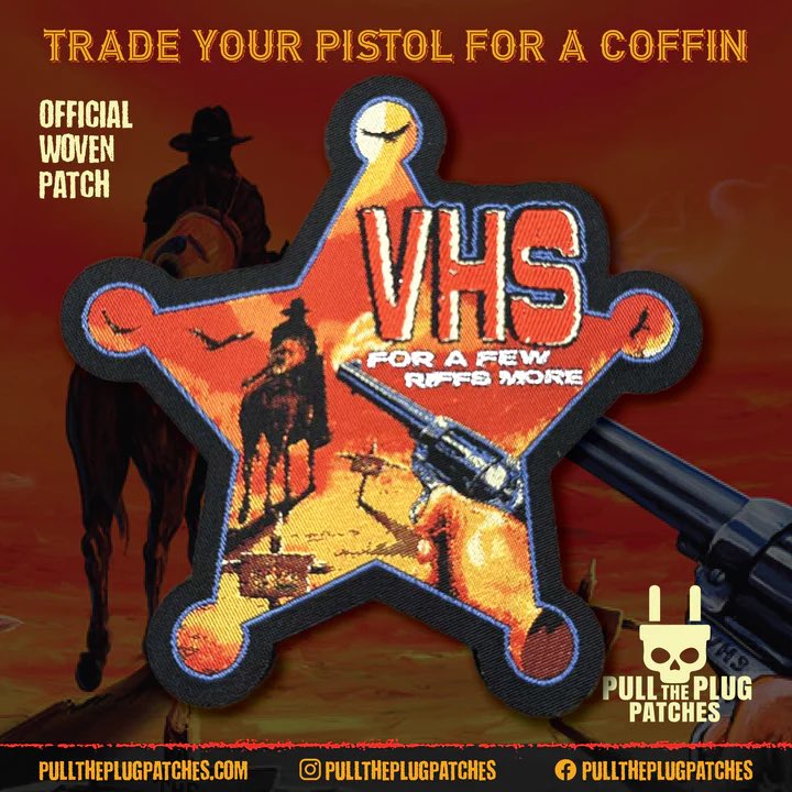New patch now available from Pull the Plug Patches? Is this the first sheriff badge shaped patch they have done???? You bet your ass it is! Maybe the last as well. Grab one now!

pulltheplugpatches.com/products/vhs-f…