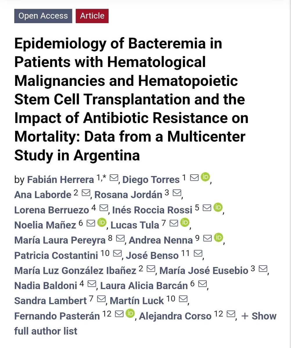 drtowers1's tweet photo. 📢 New publication from the ROCAS registry! Important data on the epidemiology of bacteremia in oncohematological patients from Argentina.
@MDPIOpenAccess 
https://t.co/PUYMVwjL6K https://t.co/RUsNY6PJDZ
