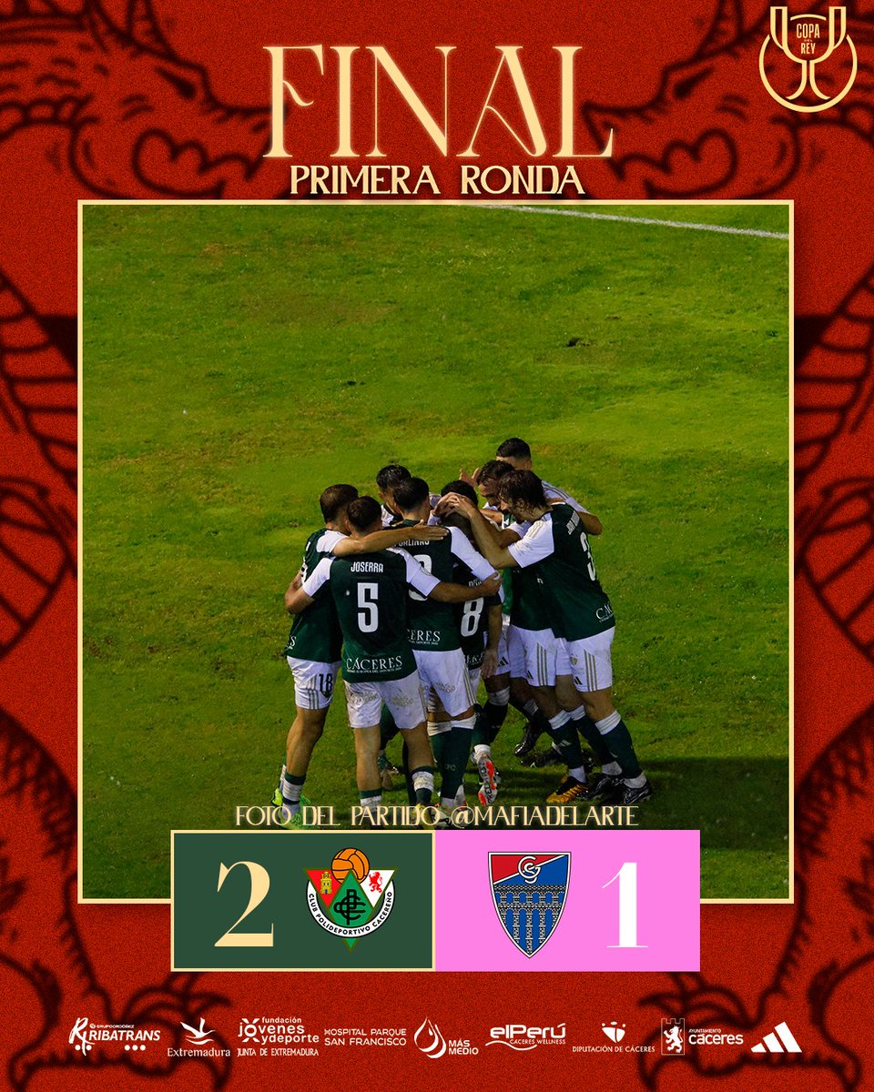 🔚 ¡¡¡Finaaal del partido!!! 

💚 ¡El #CPCacereño vuelve a hacer historia en #CopaDelRey y pasa a segunda ronda!

📸 <a href="/mafiadelarte/">Mafia del arte Audiovisual</a>

#CacereñoSegoviana 💚 2-1 🔴
#LaOrdenDelDecano #LaCopaMola