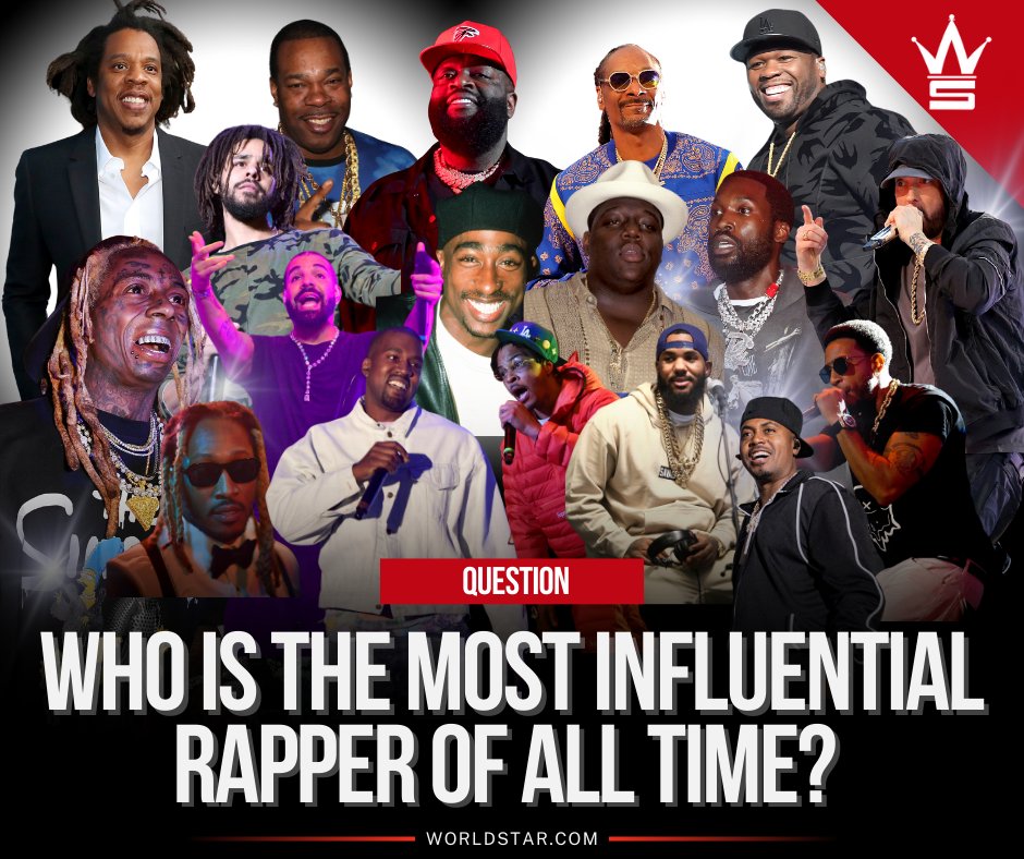WORLDSTAR's tweet photo. #KeepItABuck Who do y'all think is the most influential rapper of all time? 🎶🤔💭🎤 https://t.co/wJRTUNleFC