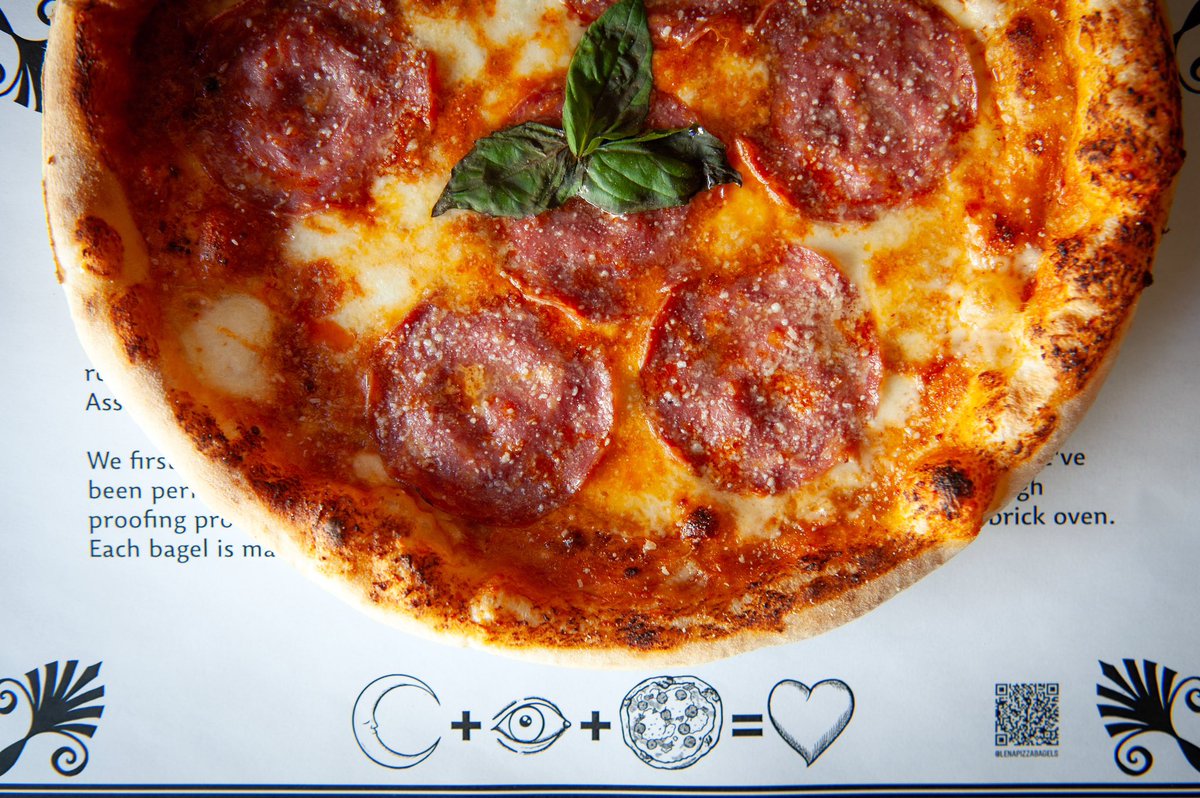 Halloween tomorrow 🎃 We've got a spooky one for you. "Vodka Diavola" — house vodka sauce, 2 types of mozzarella, parmesan, salami, basil + calabrian chili oil 🍕🥯

HOURS:
- Pizza = Thurs.-Sat. — 5-9 p.m.
- Bagels/Focaccia/Breakfast Sammies/Coffee = Sat. — 9 a.m. until gone