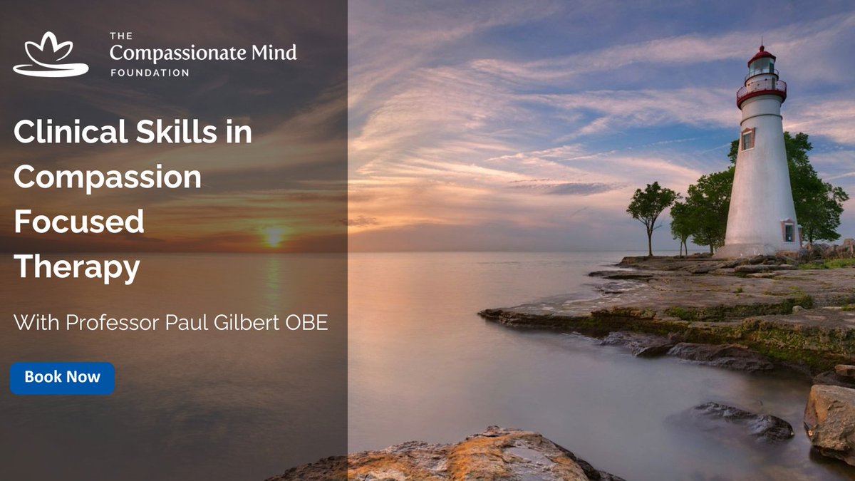 Deepen your understanding of CFT - join our ‘Clinical Skills in Compassion Focused Therapy workshop’.

🕘11–13 Nov 09.30 – 16.30 (UK GMT)
📍Online &amp; Derby  
🗣️Prof Paul Gilbert OBE &amp; Dr Andrew Rayner

BOOK 👉 compassionatemind.co.uk/workshops/adva…

#CFT #ClinicalSkills