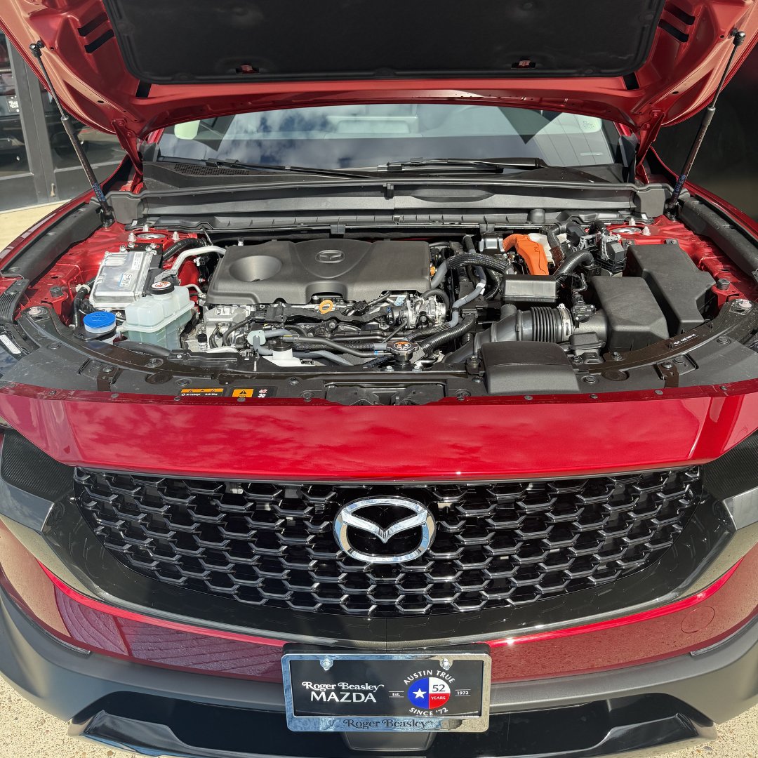 BeasleyMazda's tweet photo. The 2025 #Mazda CX-50 Hybrid has arrived in Austin! This All-Wheel Drive SUV delivers increased fuel efficiency with an EPA-est. 38 MPG combined. Come see this beauty in person at Mazda Central. 

Learn more: https://t.co/dlVtyYxNsz https://t.co/ehefzs4y66