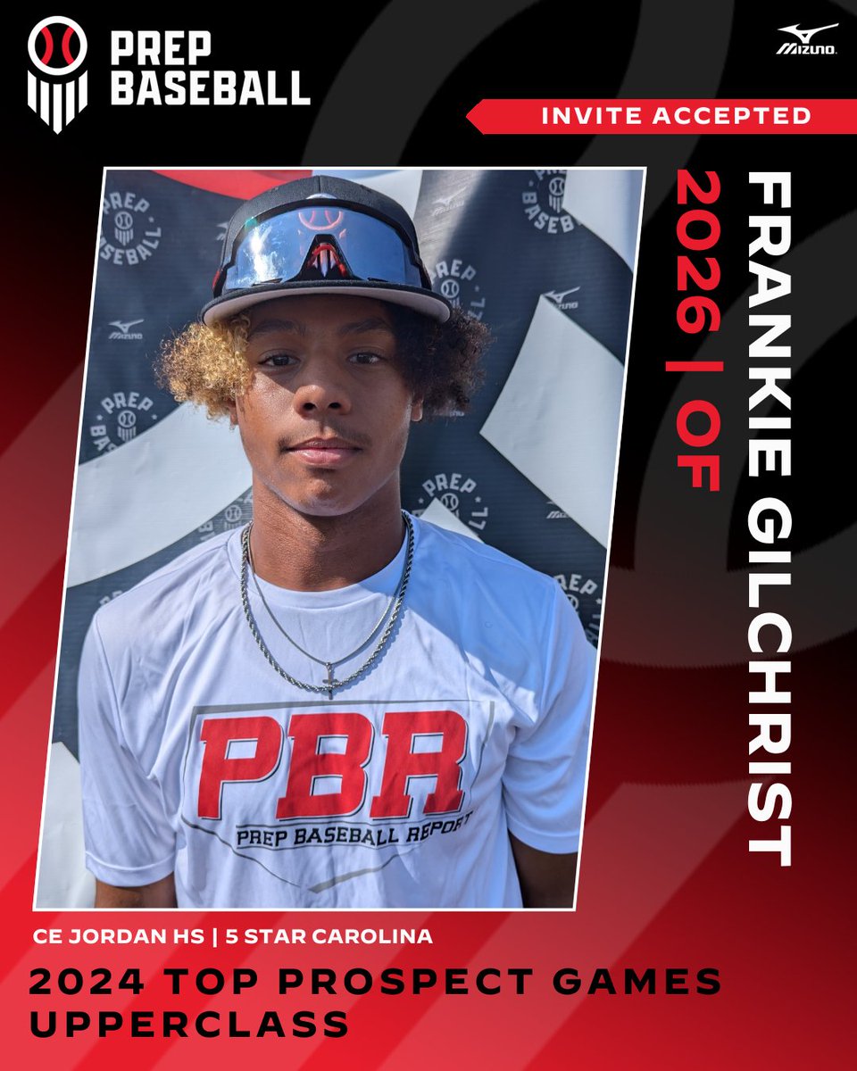 🎉𝐈𝐍𝐕𝐈𝐓𝐄 𝐀𝐂𝐂𝐄𝐏𝐓𝐄𝐃🎉
📢FRANKIE GILCHRIST

Top Players from the 2025 &amp; 2026 classes heading to Asheboro on SUN NOV 3rd

2026 | OF | CE Jordan HS | 5 Star Carolina
Profile ➡️ loom.ly/4aY3Ywg

#NCTPG24