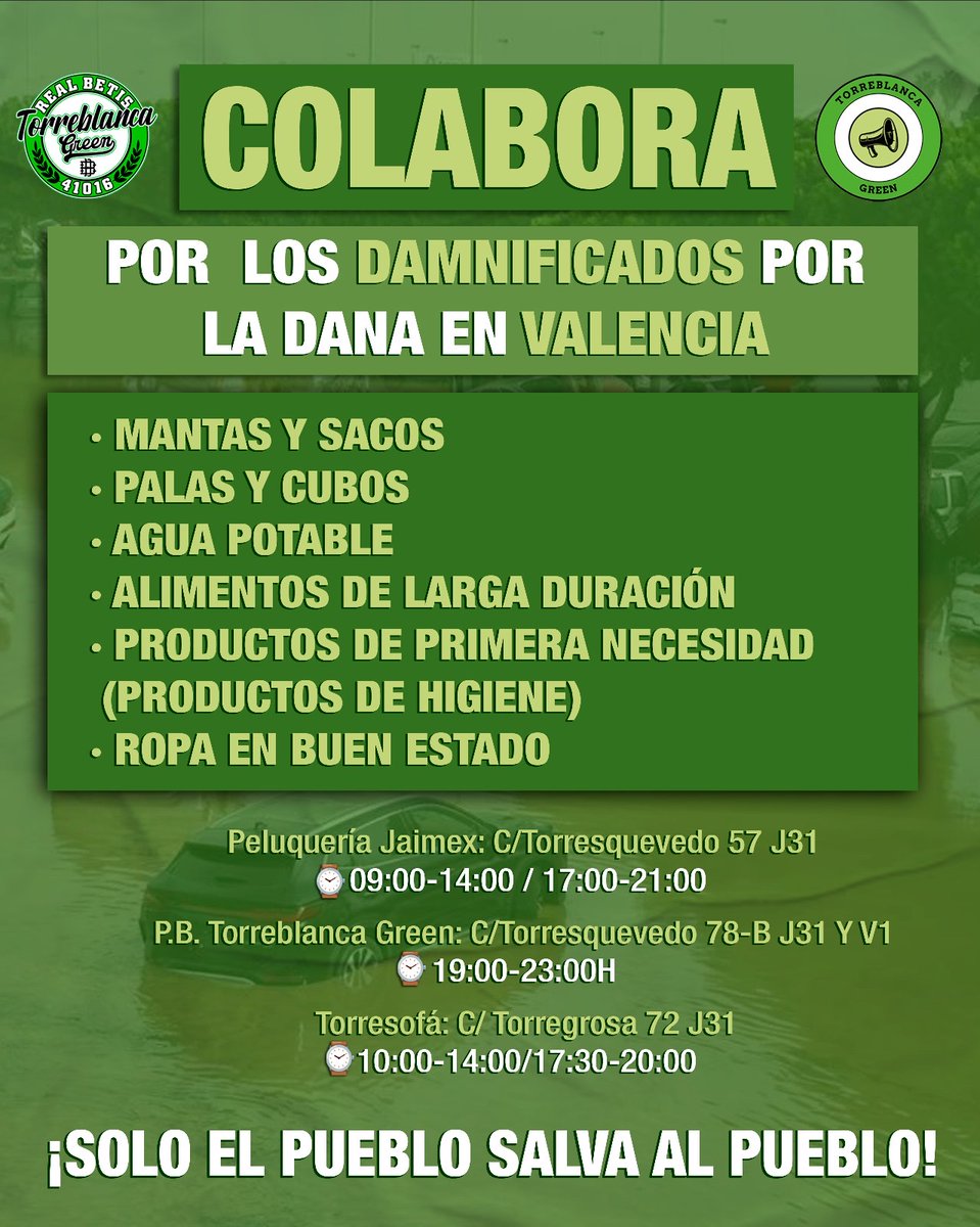 torreblancagrn's tweet photo. Nos sumamos a otros puntos que se han habilitado en Sevilla ciudad.
Barrios o pueblos cercanos al Este de la capital pueden colaborar en nuestros distintos puntos de recogida. Cualquier duda o donativo contáctenos.

Toda ayuda es poca, aportemos nuestro granito de arena. https://t.co/PQbR8FsshS
