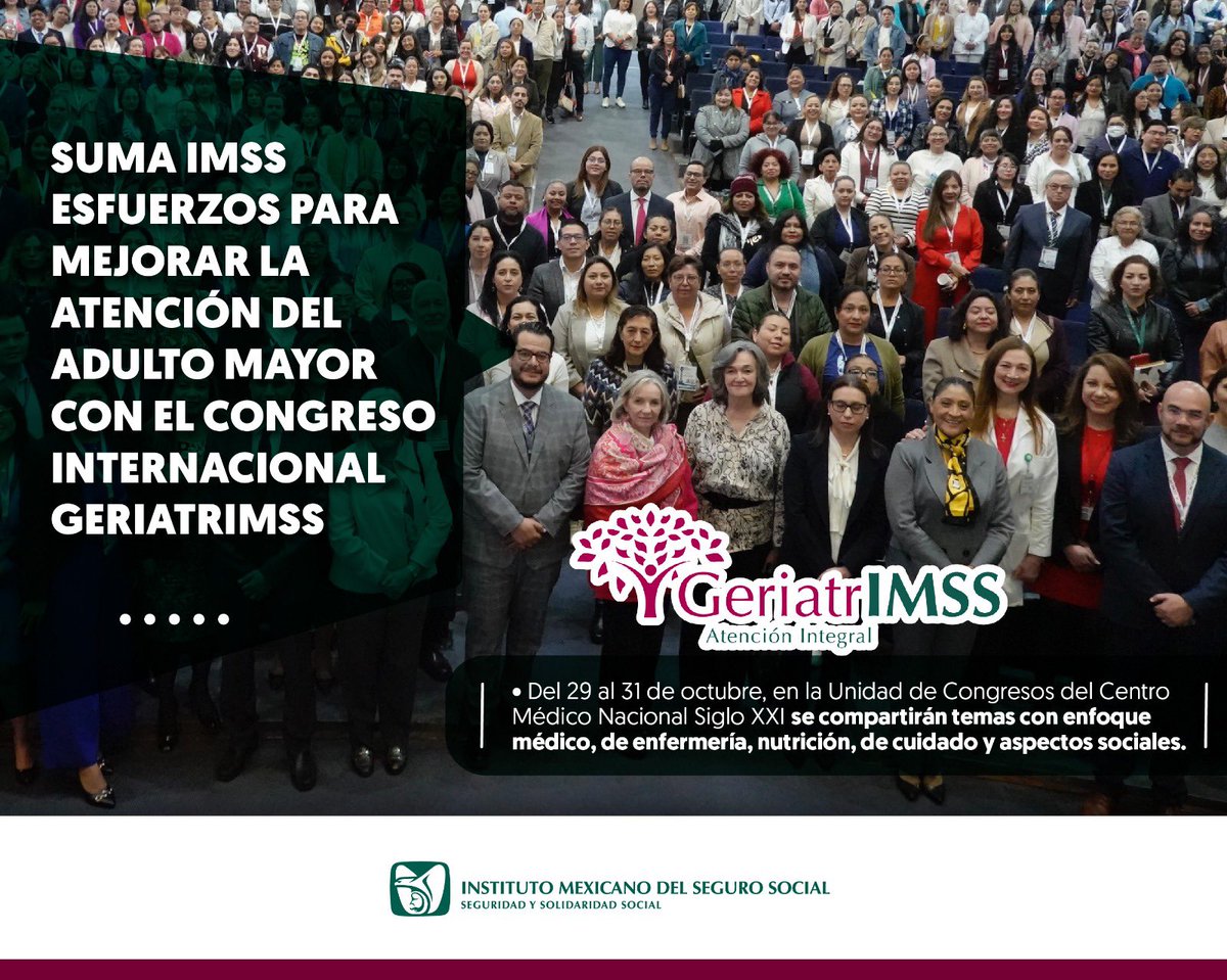 Suma IMSS esfuerzos para mejorar la atención del adulto mayor con el Congreso Internacional #GeriatrIMSS

➡️ tinyurl.com/4rfzp24a