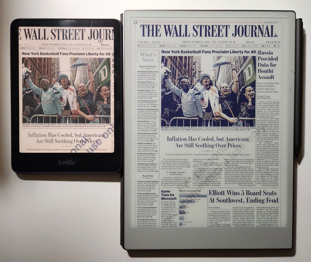 Good example of the difference in color between the @AmazonKindle Colorsoft and the @remarkablepaper