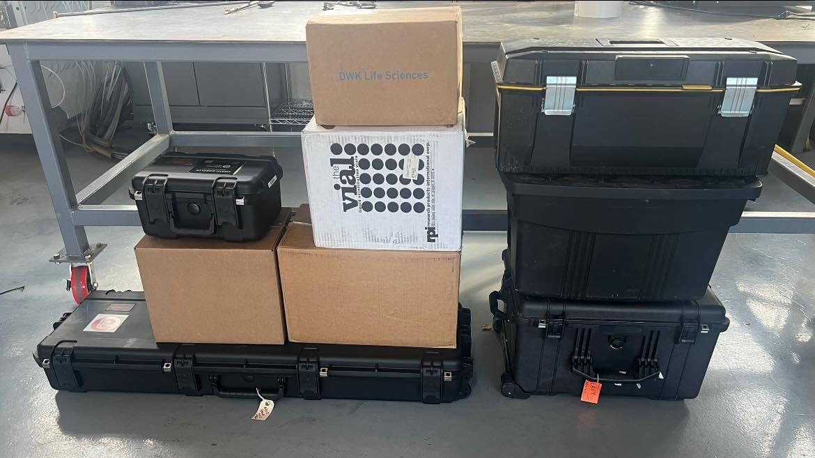 PrecAgEngineer's tweet photo. Received a special in-person delivery today (Thanks to Kirby for making the trip from MI) from @appinsightllc. Looking forward to putting these #spraytech tools to use in our deposition and drift studies!! @bsen_au @AuburnAg https://t.co/87A3tgyTb3