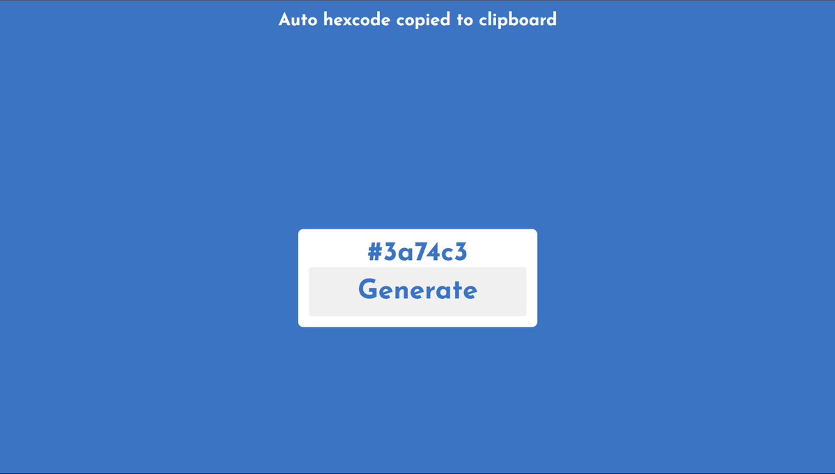 AlgoBuddha's tweet photo. Made a random color generator webpage using HTML, CSS, JavaScript
Access here https://t.co/NLm89u4odN
#webdeveloper #HTML #CSS #javascript https://t.co/4mI4SolWCO