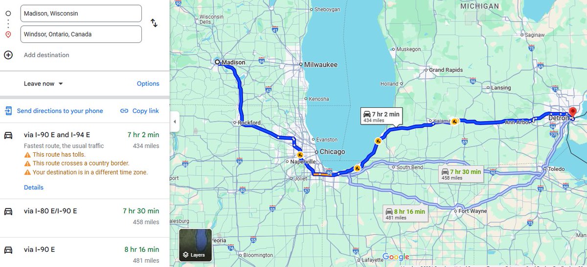 After I moved to Wisconsin, someone asked me if I visit Canada more often since I'm closer now.

It turns out I moved farther from Canada.