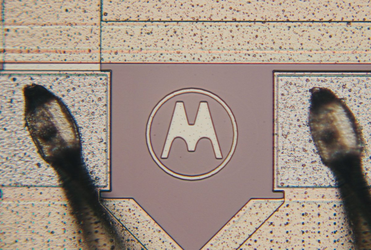 duke_cpu's tweet photo. More #silicon #logos from recent decapping of #chips and #ICs

#Intel #Cypress #Motorola #Philips https://t.co/yjLKrD7ijN