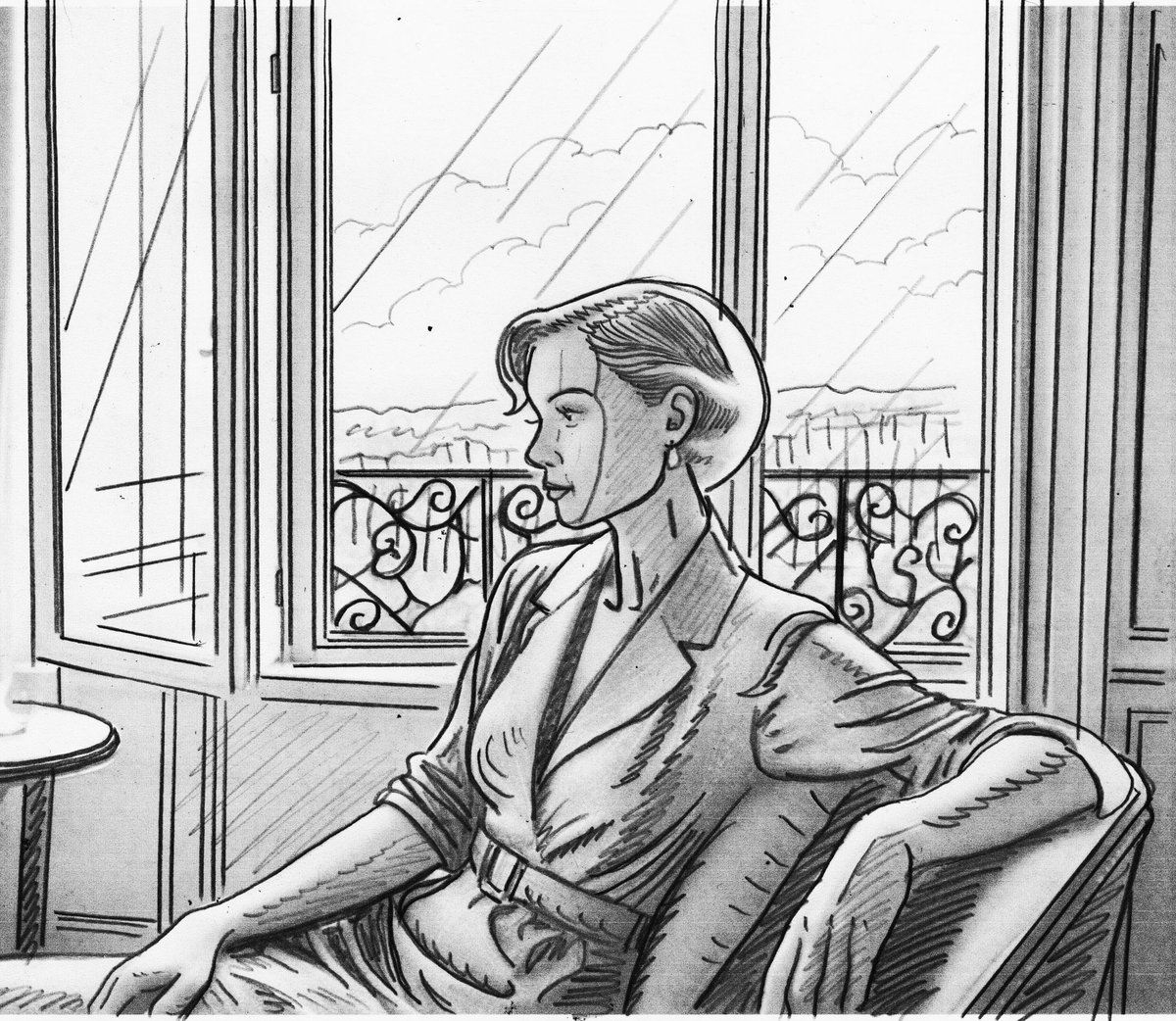 JeromeStavrog's tweet photo. Madame Deguise. Crayonné pour une case de la planche 66 de mon adaptation en #BD du #roman de Claude Aveline, "La double mort de Frédéric Belot". #ligneclaire #clearline #sketch #croquis #crayonnés #illustration #drawing #2dart #romangraphique #graphicnovel #bandedessinée #comics https://t.co/oZL5IhIaSR