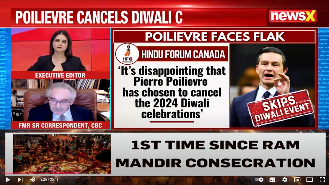 canada_hindu's tweet photo. 🔊 Hindu Forum Canada spokesperson Gaurav Sharma calls out @PierrePoilievre and @CPC_HQ for canceling Diwali celebrations. Canadian Hindus deserve leaders who respect our heritage and stand with our community. Let’s vote for those who truly value inclusion and diversity! 🪔🇨🇦 #Diwali #VoteSmart #cdnpoli #Hinduphobia #HinduForumCanada