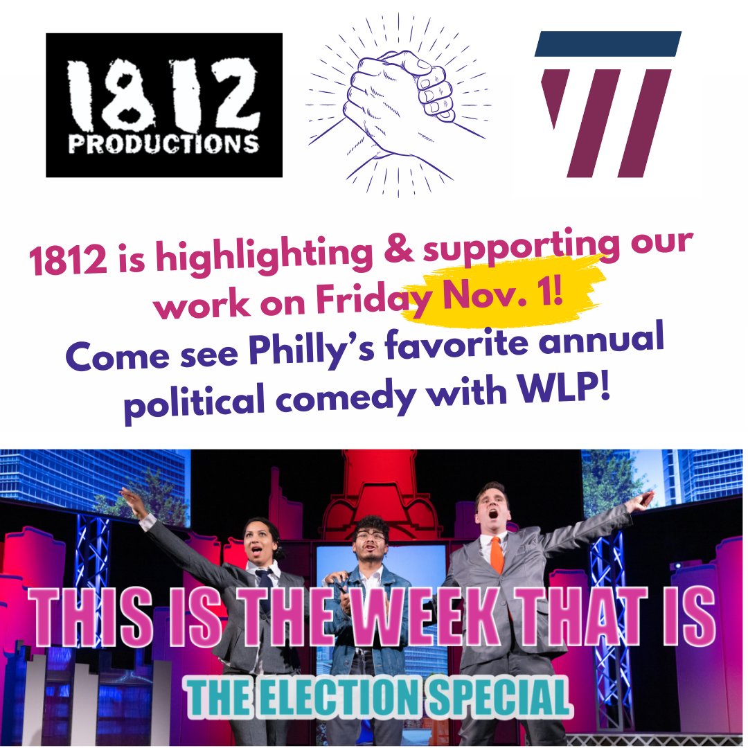 THIS Friday! Did you get your @1812Productions tickets yet? We look forward to seeing YOU and the show! 1812productions.org/tw2024

Tickets: