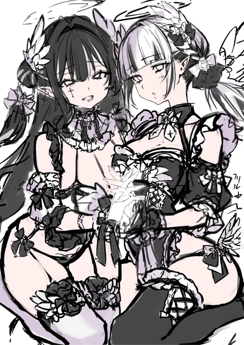 冬コミゲスト用の天使ちゃんを描いてるよ～～!! 