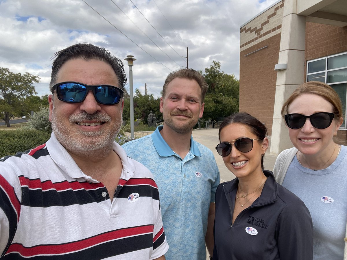 real_bca's tweet photo. @scottbraddock @JeremySWallace Some of your friends on the @TXRealtors_GA team voted in East Austin today! #TexasTake 
#GOTV 

@juliaparenteau @SAJuergens @ashleekquick https://t.co/BHd5SMEcHL