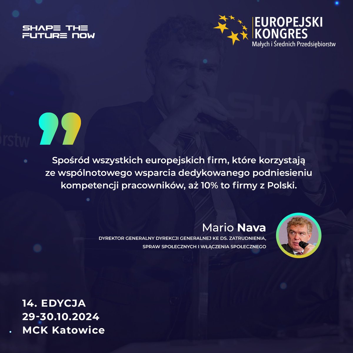 .<a href="/EU_MarioNava/">Mario Nava</a>, Dyrektor Generalny Dyrekcji Generalnej <a href="/EUinPL/">Komisja Europejska</a>  ds. Zatrudnienia, Spraw Społecznych i Włączenia Społecznego, wskazuje, że aż 10% europejskich firm korzystających ze wsparcia unijnego na rozwój kompetencji pracowników to firmy z Polski.