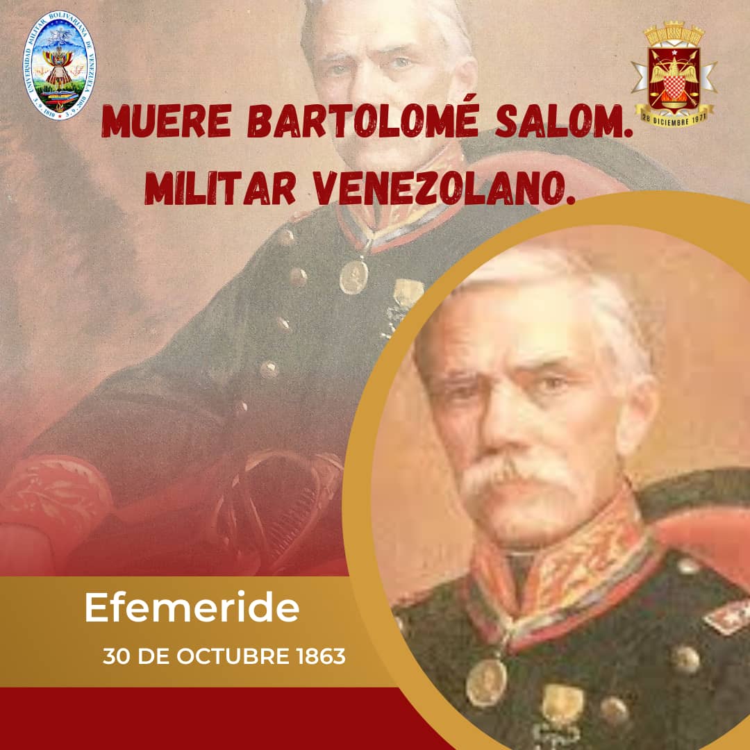 #30Oct || Efeméride
Fue un Héroe de la Patria Grande que luchó fervientemente en cada tarea que asumió por la causa libertaria.
#HastaProntoX
<a href="/Umbv_Fanb/">Universidad Militar Bolivariana de Venezuela</a> 
<a href="/GnbGaranteDePaz/">GNB Garantía de Paz!!!</a> 
<a href="/cepttlumbv1/">Cepttlumbv</a>