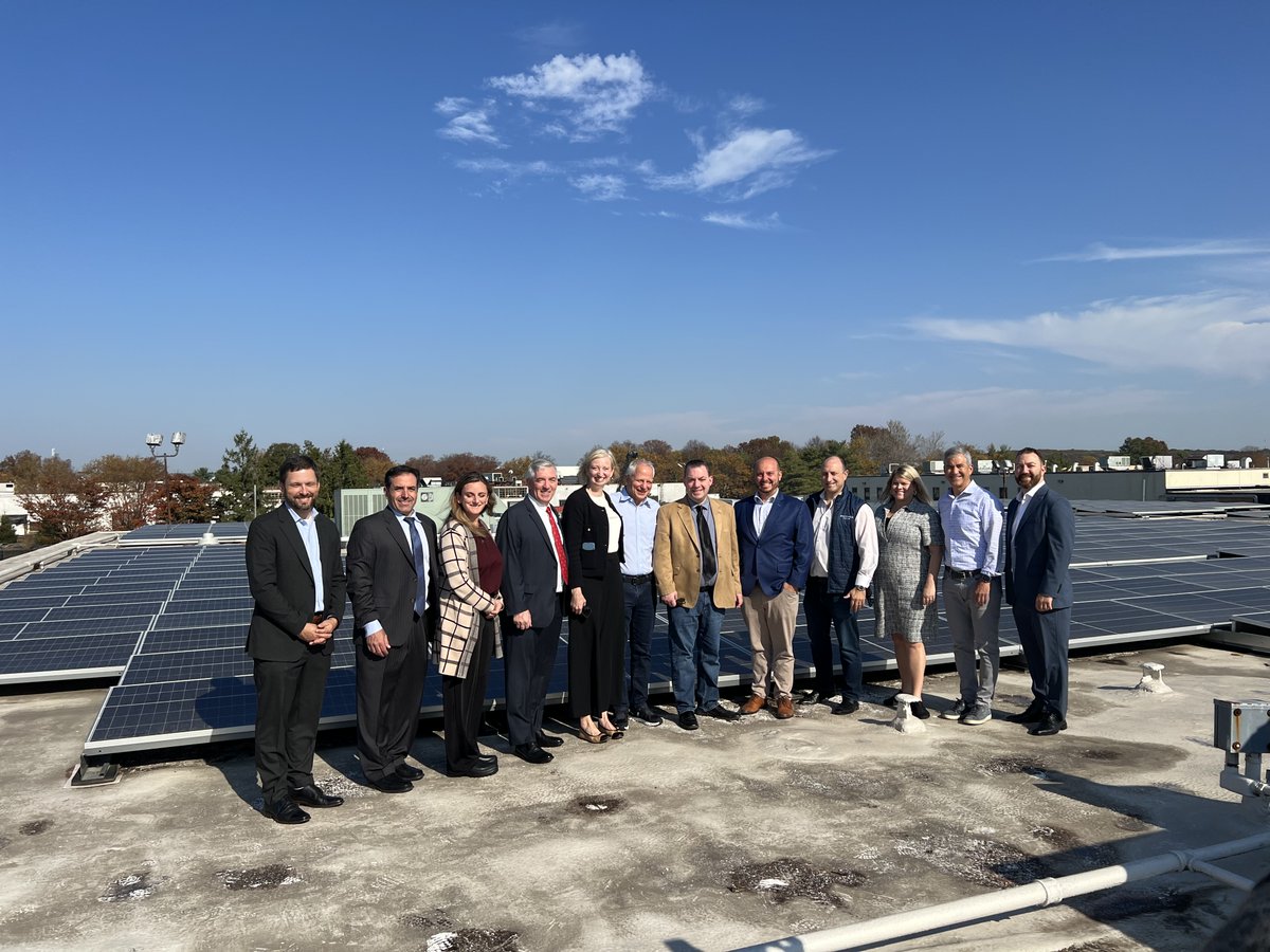 CRESenergy's tweet photo. CRES President @heather_reams and @RepGarbarino met with local business owners and @SEIA members to see firsthand how clean energy tax credits are boosting the solar industry on Long Island. https://t.co/iAinP1l7LS