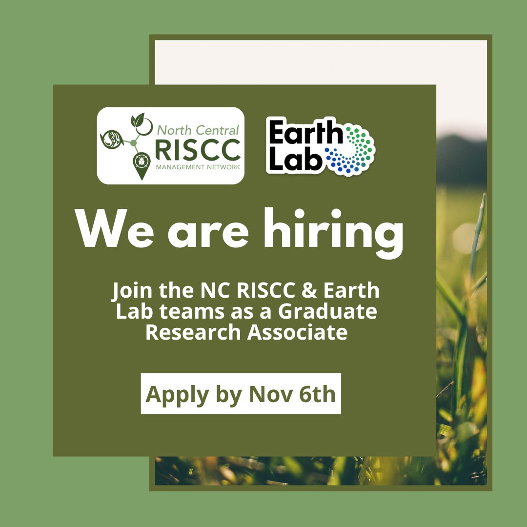 EarthLabCU's tweet photo. Earth Lab and the NC RISCC are now accepting applications for a graduate research associate! Visit our website to learn more and apply by November 6th.
https://t.co/yvAVJLcs4z https://t.co/zlN1ZLO3zy