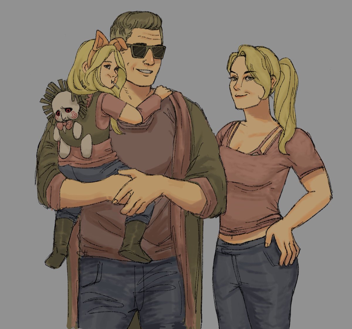 ipul_li's tweet photo. little cassie’s favorite horror movie, so mommy and daddy better be part of it too #mk11 #Cageblade https://t.co/w04nhSNH7D