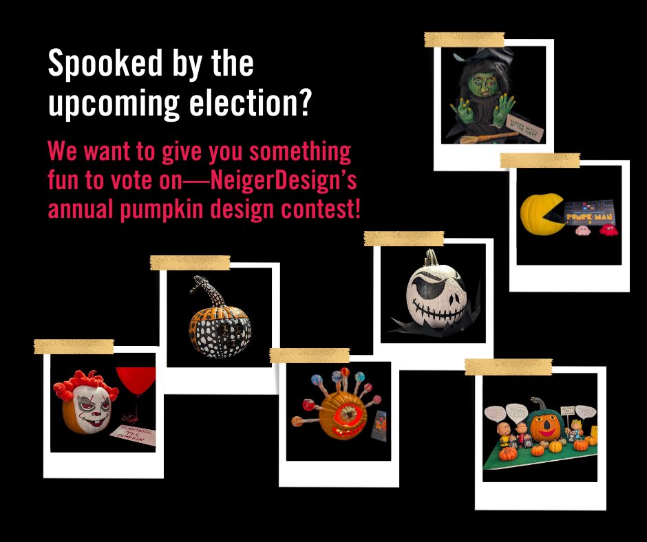 NeigerTiger's tweet photo. It's time to cast your votes for this year’s pumpkins! 🎃 To access the form, click https://t.co/3kdy18Pxab

#pumpkincontest #pumpkindesigns #halloween2024 #officehalloween #halloweendesign https://t.co/Q2zRPNmFx1