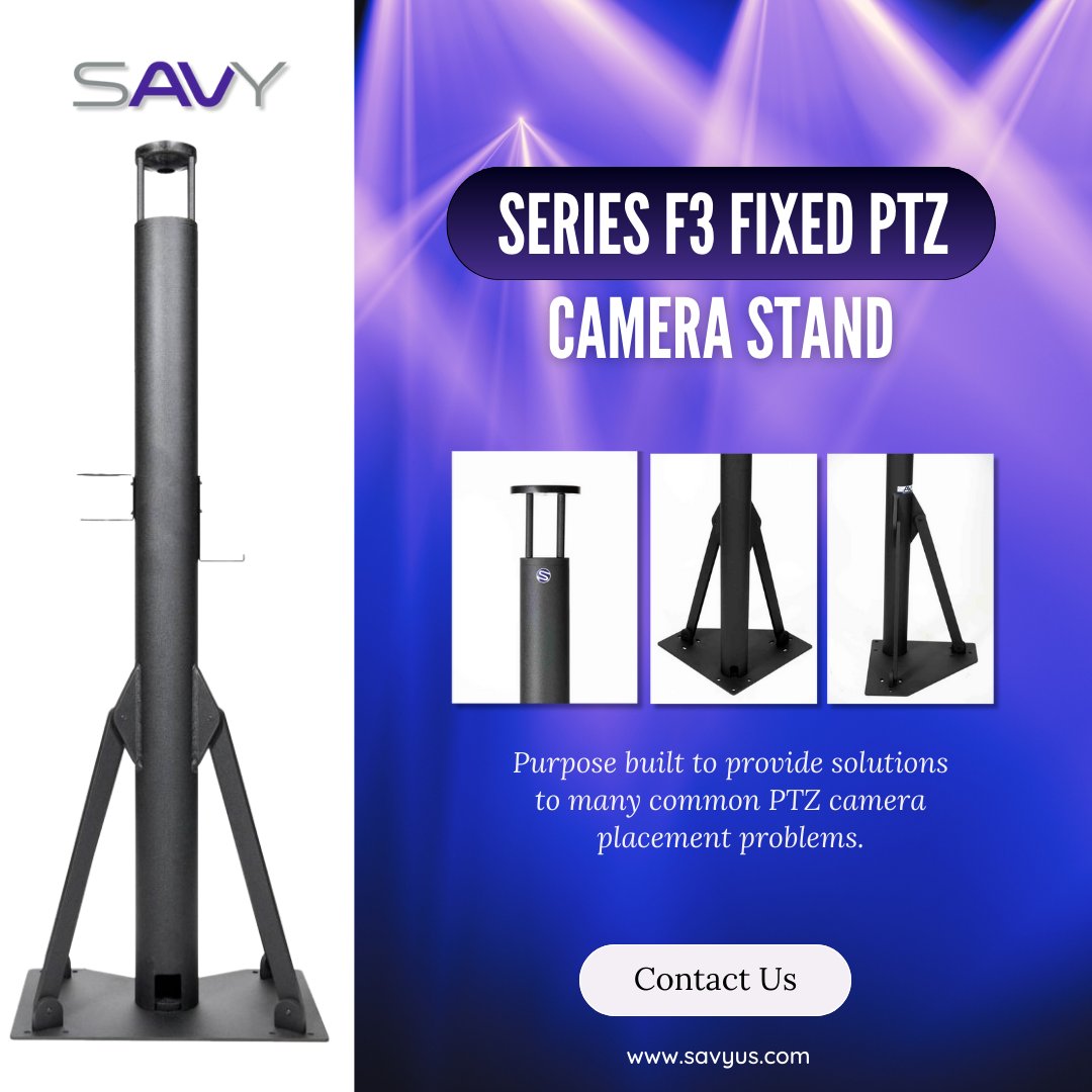 savy_solutions's tweet image. Stability matters! The SAVY Series F3 Fixed PTZ Camera Stand offers a secure, permanent solution for your camera placement needs.

ow.ly/b3Hj50TTVGi

#ProAVGear #SAVY #PTZ #AVTech #CameraStability #CompactAVSolutions #AVInnovation #ProfessionalSetup #TechSavvy #AVIndustry
