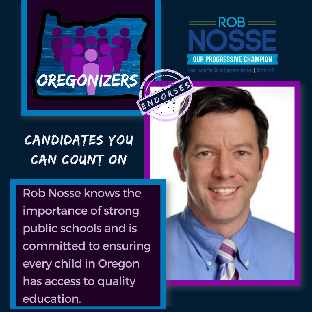 Oregonizers's tweet image. Fighting for public education. Rob Nosse knows the importance of strong public schools and is committed to ensuring every child in Oregon has access to quality education. 🍎 #VoteForEducation #HD42
