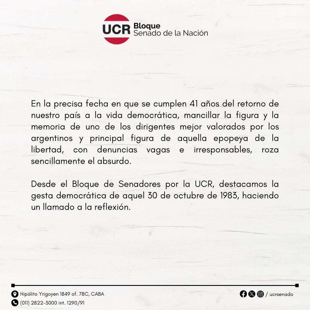 Bloque UCR Senado tweet media