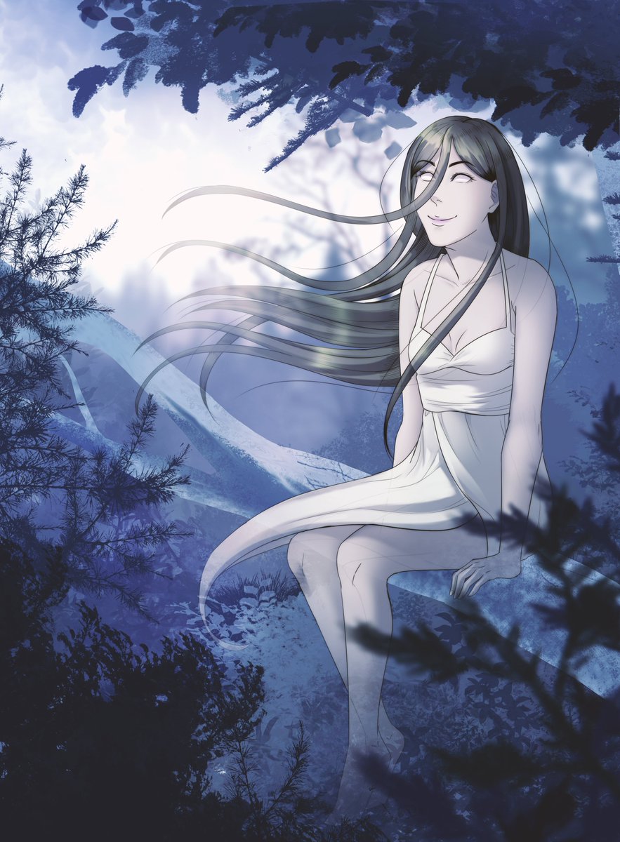 Spooky forest with ghost 👻
The final prompt for #WEBTOON_OC_tober!! 
I loved participating 😊🌟 🫶
#DrawWithCANVAS #WEBTOONCANVAS