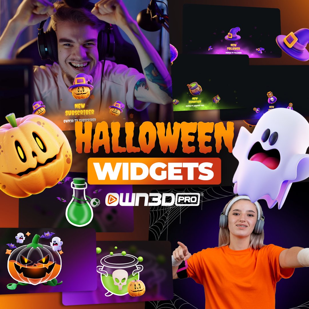 🎃 Unleash the fright with NEW Halloween Stream Widgets! 👻 

Our brand-new Halloween Widgets are here to transform your stream with spine-tingling alerts and eerie visuals. Get ready for a hauntingly good time! 

👉 store.own3d.pro/halloween
