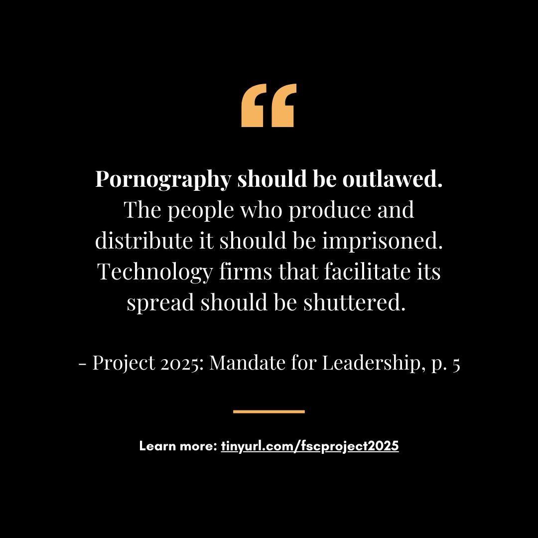 FSCArmy's tweet image. Project 2025’s stance on adult content: This is the reality we’re facing—outright criminalization of adult content, creators, and platforms. Stand with us in defending our rights. Learn more by visiting our resource page at: buff.ly/3YVNKG5