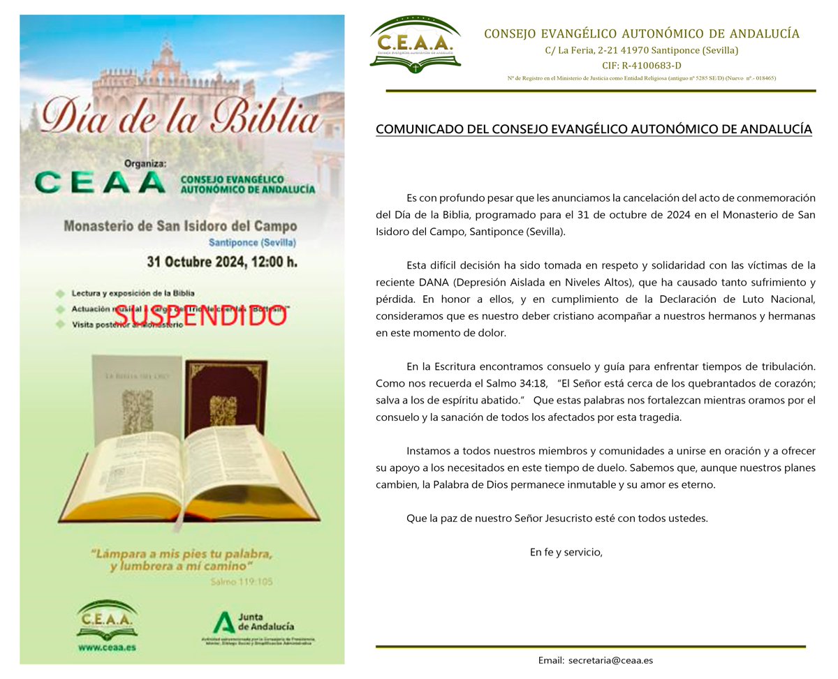 Consejo Evangélico Autonómico de Andalucía tweet media