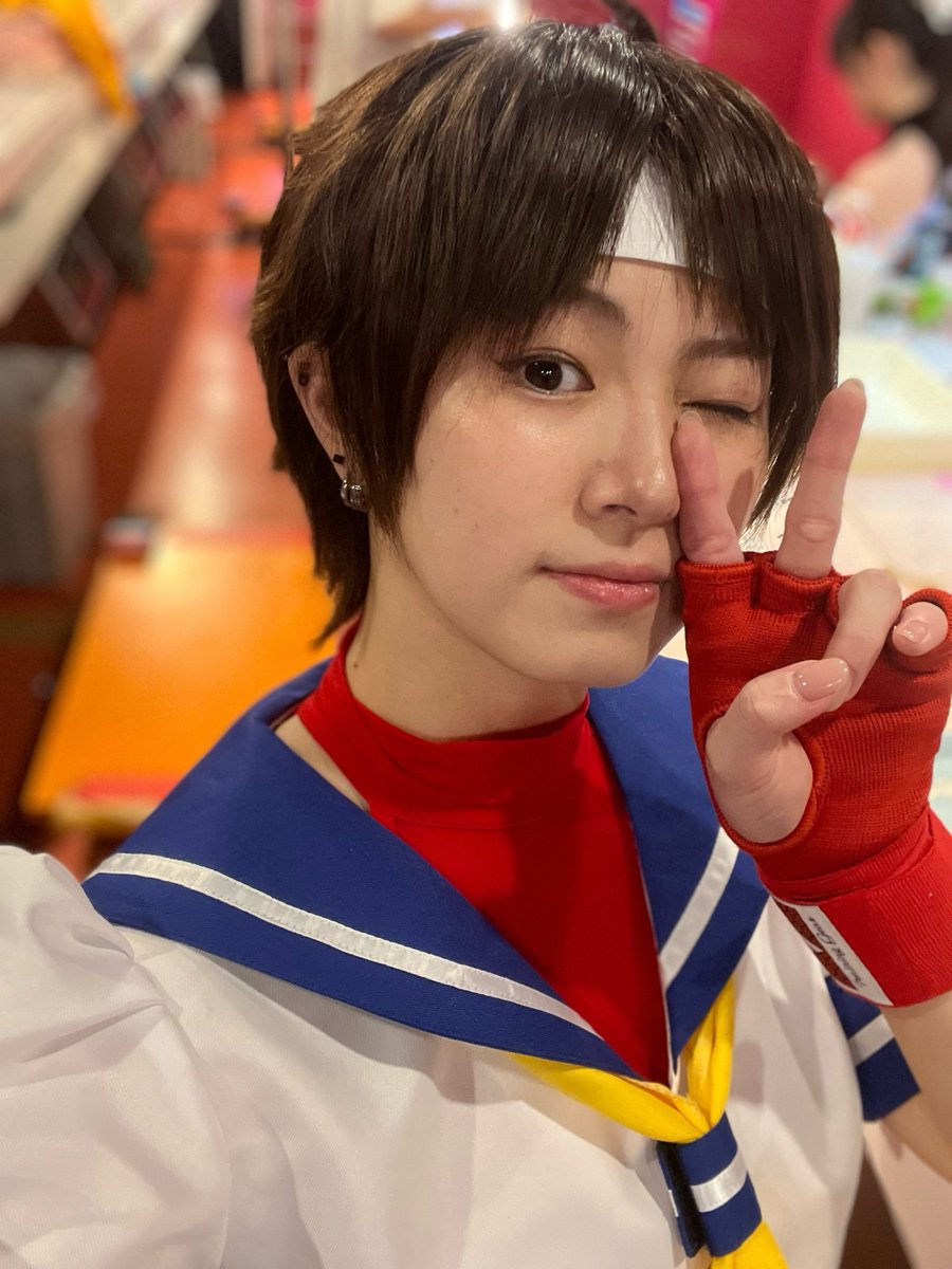 punipuni_wolf's tweet photo. ノーマルカメラで盛れたぞ？！

#ハロウィン #コスプレ #ストリートファイター #春日野さくら
#cospaly #StreetFighter #sakurakasugano https://t.co/yjI5ErexaB