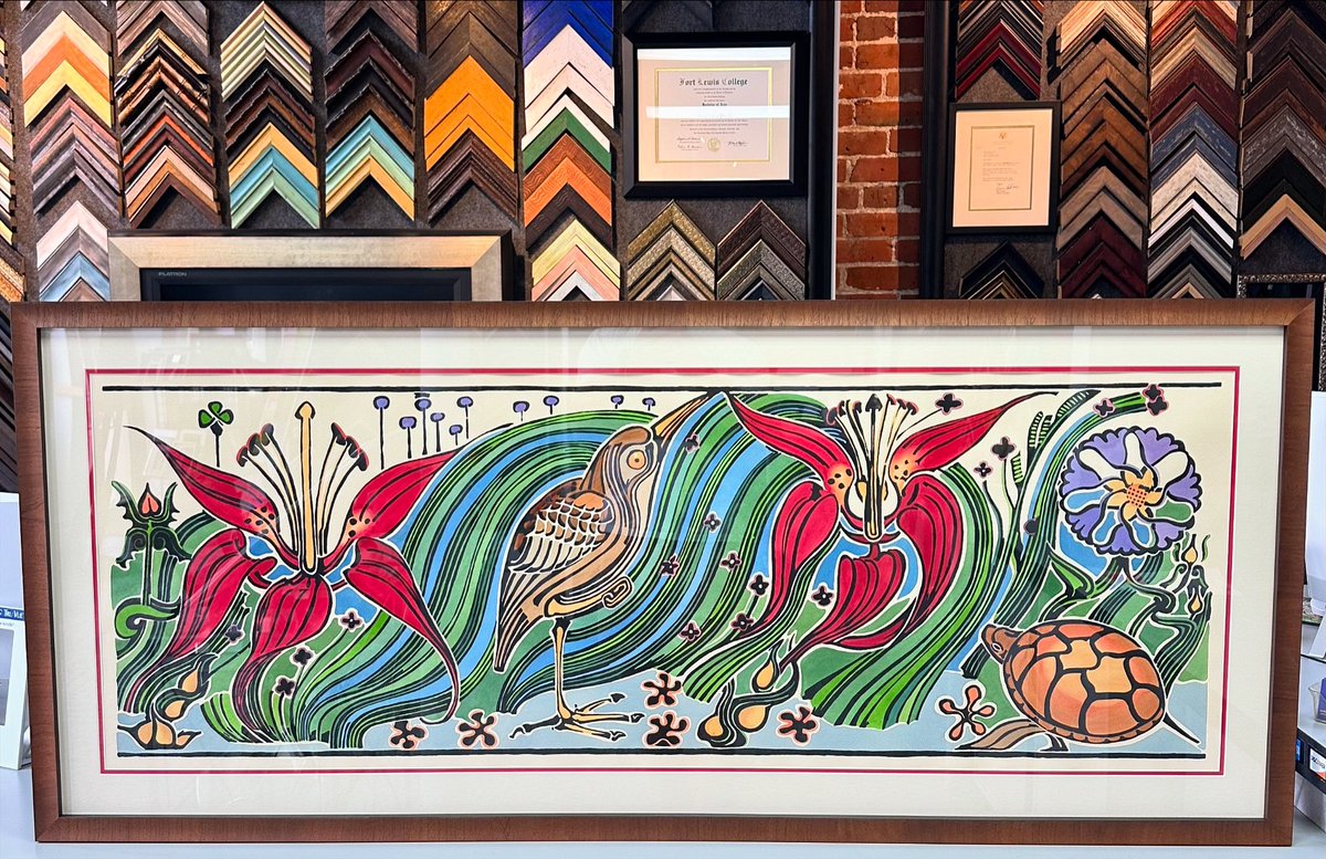 5280customframe's tweet photo. ‘Life in a Ditch’ by Walter Anderson using acid-free matting, UV glass and frame by AMPF Moulding! #art #denver #colorado #pictureframing #customframing #5280customframing #topofthetown #walteranderson @truvueglazing https://t.co/FVHopLdwD0