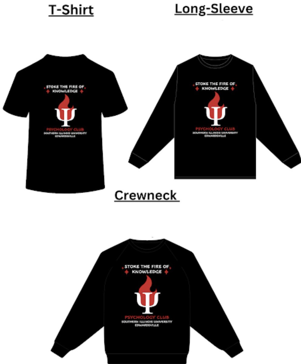 SIUEPsychClub's tweet photo. We are so excited to announce that our new club shirts are available for order! Payments are due by November 12th and can be made at the link in our bio. We can’t wait to see everyone in their Psych Club merch! 👕❤️ https://t.co/1CusP5syDI