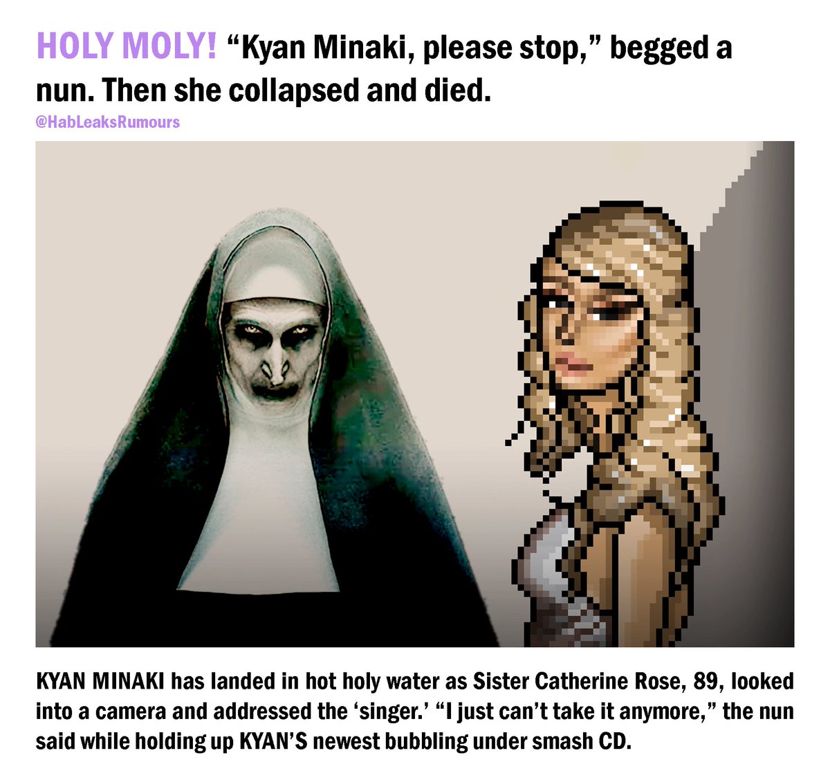 HOLY MOLY! “Kyan Minaki, please stop,” begged a nun. Then she collapsed and died.
<a href="/HabKyan/">Kyan ✍️📑</a>