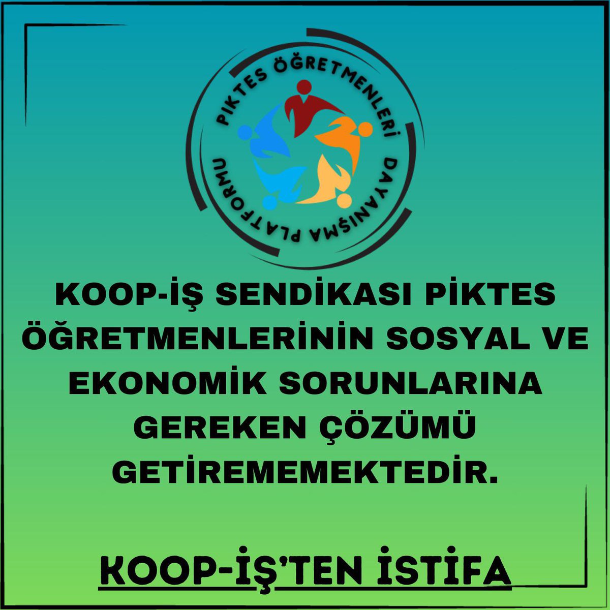 _sultaniscan's tweet photo. @Piktesdayanisma @KOOPISSENDIKASI @alemdareyup @turkiskonf Koop iş sendikası Piktes öğretmenlerinin sosyal ve ekonomik sorunlarına gereken çözümü getirememektedir

#KOOPİStenİstifaEt

@akif_sarica @KOOPISSENDIKASI @ozburo_is @alemdareyup @hakiskonf https://t.co/kpEkmjevjK